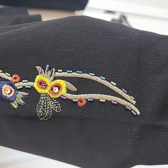 Banana USA Black Beaded Embroidered Cropped Jacket Size Small​​​ - Picture 8 of 9